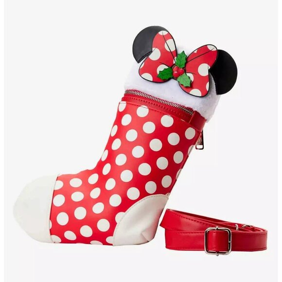 Loungefly Disney Minnie Mouse Holiday Stocking Crossbody Bag NWT - Picture 1 of 4